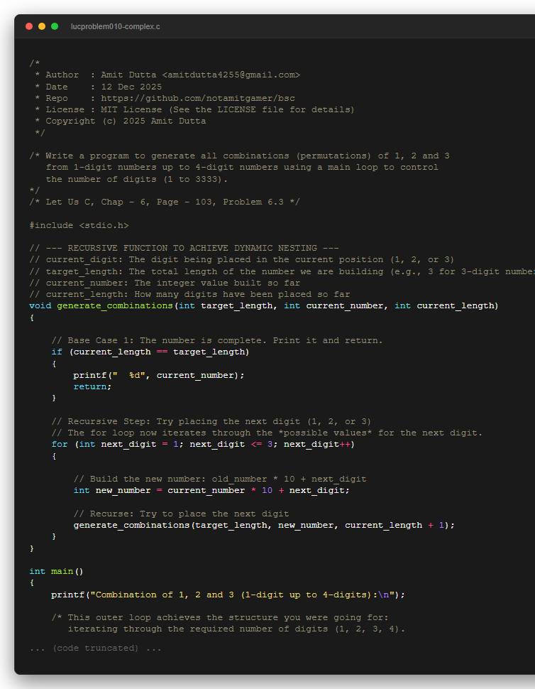 Write a program to generate all combinations (permutations) of 1, 2 and 3 from 1-digit numbers up to 4-digit numbers using a main loop to control the number of digits (1 to 3333).